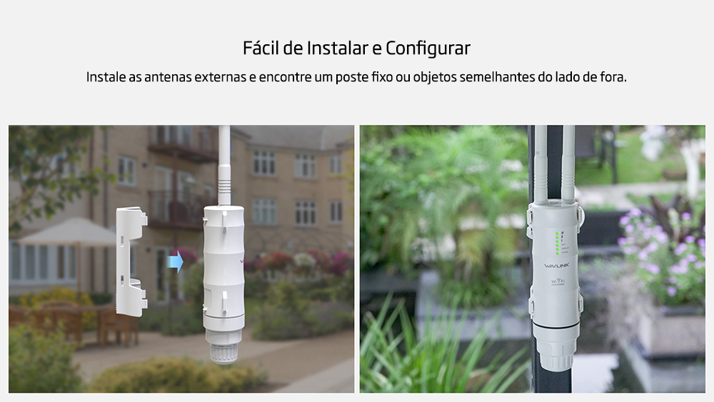 Antena Wi-Fi de Uso Externo de Alta Potência, 600Mbps, 2.4 5Ghz, PoE, WL-WN570HA1 - Wavlink